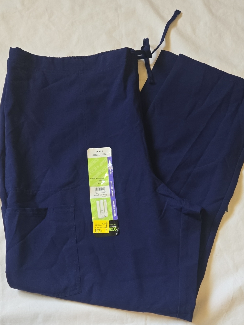 Men's Drawstring Scrub Pants in Navy Blue